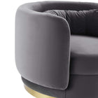 Modway - Relish Performance Velvet Chaise pivotante - Gris or-Système de soutien à ressorts