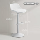 HOMCOM - Tabourets de bar pivotants à hauteur réglable - blanc - paquet de 2-Pivotement à 360° et hauteur réglable pour faciliter les interactions sociales partout 
