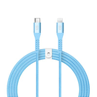 LOGiiX - Vibrance Braid 1,2M USB-C vers Lightning - Turquoise-Câble USB-C vers Lightning de 1,2 m (*3,94 pi) pour charger et synchroniser les appareils Lightning.