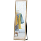 HOMCOM - Miroir rectangulaire corps entier - 21 po l x 64 po H - naturel-Cadre bicoloure élégant ajoutant une touche artistique à la décoration de n'importe quelle pièce 