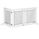 PawHut - Barrière pour animaux autoportante - pliable avec 2 pieds de support - blanc-Peut être disposé sous différentes formes - adapté à différentes pièces 