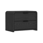 Manhattan Comfort - Table de nuit moderne Grace 28" à 2 tiroirs - Noir - Lot de 2-Disponible en chêne naturel et noir, chêne naturel et or, noir et noir, et noir et or