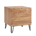 Manhattan Comfort - DUMBO 20,07" Table de nuit moderne 1 tiroir - Brun doré - Lot de 2-Assemblage Snap It Comprend des rainures internes de haute qualité pour un assemblage simple, sans outils requis