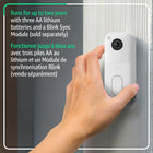 Amazon - Sonnette vidéo Blink (2e génération) - Blanc-Voyez plus loin à votre porte — Accueillez vos clients et regardez la livraison de vos colis, de jour comme de nuit, grâce à une vue HD intégrale et à la vision nocturne infrarouge. Utilisez la communication bidirectionnelle pour entendre et parler via l'application Blink
