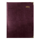 Brownline - 2026 Agenda quotidien Executive - 10-3/4 po x 7-3/4 po - Couleurs assorties - Trilingue- Carte du monde en couleurs, calendrier de 8 mois sur chaque page double