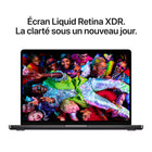 Apple - Portatif MacBook Pro 14 po - puce M5 - SSD 512 Go - Mémoire unifiée 16 Go - Noir Infini - Français-ÉCRAN PRO BRILLANT – L’écran Liquid Retina XDR 14,2 po affiche une luminosité en continu jusqu’à 1 000 nits, avec des pics de luminosité à 1 600 nits et un contraste de 1 000 000:1