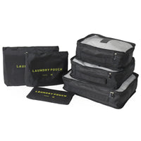 Nicci - Organiseur de bagages Cubes 6 pièces - Noir -Organiseur de bagages Cubes 6 pièces