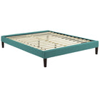 Modway - Tessie Tissu Cadre de lit king avec pieds carrés effilés, Sarcelle-Cadre en bois massif