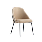 Manhattan Comfort - Lot de 2 chaises de salle à manger modernes Gracie 61,5 cm, revêtement similicuir, coloris beige et noir-Capacité de poids : 125 kg chacun