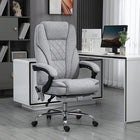 Vinsetto - Chaise de jeu de bureau inclinable avec massage et chauffage - gris-Massage avec télécommande filaire et poche latérale de rangement