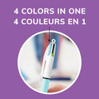 BIC - Stylos à bille à 4 couleurs Fashion - rétractables - 1.0 mm - Paquet de 2-Stylos rétractables avec corps large et confortable et attache en plastique
