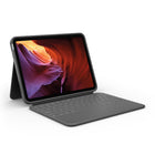 Étui clavier Logitech Rugged Folio pour iPad A16/ 10.9" (10e génération) - Anglais - Graphite-Clavier pleine taille (espacement des touches de 18 mm) avec touches en forme de ciseaux (course des touches de 1 mm) et rangée complète de touches de raccourci iPadOS