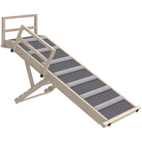PawHut - Rampe pliable pour chien 15 po-19 po H pour canapé, avec tapis antidérapant et rails latéraux de sécurité-Quatre hauteurs réglables 15 po /16,5 po /17,7 po /18,9 po (38 cm/42 cm/45 cm/48 cm) offrent un accès polyvalent aux lits et canapés 