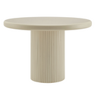 Modway - Belmonte 45 pouces Bois laqué Table à manger ronde à piédestal - Mastic-Assemblée requise