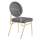 Modway - Craft Performance Velvet Fauteuils d’accompagnement à manger Ensemble de 2 - Gris or-10