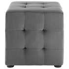 Modway - Contour Cube à touffes Performance Velvet Ottoman - Gris-Tissu résistant aux taches