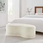 Modway - Nimbus 48" Rembourré Ottoman Bench - Crème-Bois massif, MDF, cadre en contreplaqué