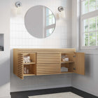Modway - Render 48" Armoire de lavabo compatible avec un seul lavabo (non inclus) - Chêne-Tiroirs à extension complète