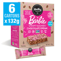 Healthy Crunch - Carrés croustillants pour gâteau d'anniversaire rose Barbie- 22 gr - Paquet de 36-Sans gluten