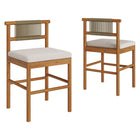 Modway - Eleni Terrasse extérieure Bois de teck Tabourets de comptoir Ensemble de 2 - Voile-Cadre en bois de teck