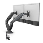 ShoppingAll - Support de moniteur double VESA avec bras à ressort à gaz entièrement réglable et pince de bureau - Noir-Compatibilité étendue : Convient aux moniteurs de 13 à 32 pouces pesant entre 2 à 9 kg (4,4 à 19,8 lb) avec les motifs VESA 75x75 mm et 100x100 mm - idéal pour un poste de travail ergonomique
