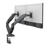 ShoppingAll - Support de moniteur double VESA avec bras à ressort à gaz entièrement réglable et pince de bureau - Noir-Compatibilité étendue : Convient aux moniteurs de 13 à 32 pouces pesant entre 2 à 9 kg (4,4 à 19,8 lb) avec les motifs VESA 75x75 mm et 100x100 mm - idéal pour un poste de travail ergonomique