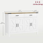 HOMCOM - Buffet 47,2 po L, armoire latérale - blanc-Étagères réglables offrant des options de rangement personnalisées 