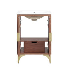 Modway - Daylight 24" Vanette de salle de bain - Noyer blanc-Assemblée requise