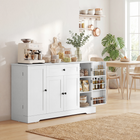 HOMCOM - Buffet moderne 55 po avec tiroir et étagères latérales de rangement - blanc-Des étagères exclusives sur les portes permettent de ranger épices et snacks, réduisant l’encombrement 
