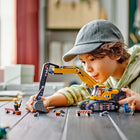LEGO - Excavatrice de chantier City jaune - 633 pièces-Pelle jouet avec chenilles adhérentes au sol, flèche polyvalente et cabine de conduite à 360°