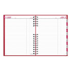 Brownline - 2026 Agenda quotidien CoilPro avec couverture rigide et reliure spirale double - 10 po x 7-7/8 po - Rouge - Anglais-Reliure spirale double avec couverture rigide d'aspect lézard