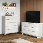 Manhattan Comfort - Granville commode moderne et double commode - blanc - ensemble de 2-Recommandé pour les téléviseurs jusqu'à 50 pouces