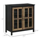 HOMCOM - Buffet de cuisine 31,5 po L - noir-Convient pour la salle à manger, la cuisine, le salon ou d’autres petits espaces nécessitant plus de rangement 