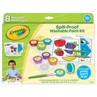 Crayola - Kit de peinture lavable anti-éclaboussures-ENSEMBLE DE PEINTURE POUR TOUT-PETITS : L'ensemble de peinture anti-éclaboussures Crayola comprend 8 peintures anti-éclaboussures lavables dans des pots réutilisables, 3 pinceaux, 2 plateaux de peinture et 40 pages d'activités éducatives amusantes.