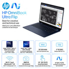 HP - Ordinateur portable OmniBook 14 po à écran tactile Copilot+ PC- Intel Ultra 7 258V - SSD 2 To - RAM 32 Go - Windows 11 Famille-Facilitez les tâches les plus ardues avec les processeurs Intel Core Ultra. Accélérez l’utilisation de l’IA sur des centaines d’applications