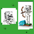 LEGO - Minecraft Le Squelette-Le squelette tient un arc et des flèches et porte un casque amovible