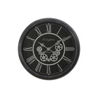 Monarch Specialties - Horloge - 23 po Rond - Mécanisme D'Engrenage - Horloge Murale - Noir - Transitionnel-Élégante et de style transitionnel, cette horloge murale ronde de 23 pouces est dotée d'un étonnant mécanisme à engrenages mobiles, pour un accent décoratif intemporel