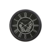 Monarch Specialties - Horloge - 23 po Rond - Mécanisme D'Engrenage - Horloge Murale - Noir - Transitionnel-Élégante et de style transitionnel, cette horloge murale ronde de 23 pouces est dotée d'un étonnant mécanisme à engrenages mobiles, pour un accent décoratif intemporel