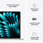 Apple - MacBook Air 15,3" avec Touch ID (2025) - Apple M4 - 24 Go RAM - 512 Go SSD - Argent - Français-macOS