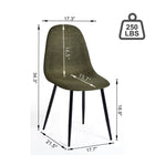 Homy Casa - Chaises d'accueil 4 places, tissu rembourré vert-Tissu kaki moderne : Couleur neutre qui s’adapte à tous les décors.