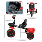 Qaba - Vélo pour tout-petits avec siège réglable - rouge-Le look élégant attirera l’attention de l’enfant 