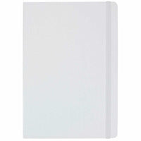 JAM Paper - Grand carnet à couverture rigide avec élastique - 100 feuilles lignées - 5 7/8" x 8 1/2" - Blanc-Couleur : blanc | Soyez élégant et organisé avec un carnet de notes colouré.