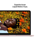 Apple - Portatif MacBook Neo 13 po avec Touch ID - A18 Pro - SSD 512 Go - Mémoire 8 Go - Rose pastel-à votre avantage, en son et en image - MacBook Neo intègre une caméra FaceTime HD 1080p, un réseau de deux micros qui amplifient votre voix pour une clarté exceptionnelle, et deux haut-parleurs latéraux qui diffusent un son immersif en Audio spatial