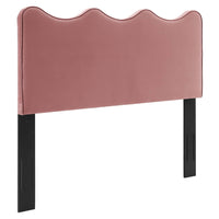Modway - Athena Performance Velvet Tête de lit jumelée, Rose poussiéreuse-Tête de lit jumelée moderne
