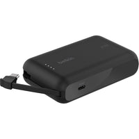 Belkin - Batterie externe BoostCharge 10K avec câble USB-C intégré, charge rapide 20 W-Câble USB-C intégré