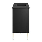 Modway - Alchemist 48" Vanité de salle de bain à un seul lavabo - Noir noir-Pieds métalliques effilés