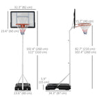 Soozier – Panier de basketball portatif avec panneau de 32,3 po-Roulettes intégrées pour un déplacement facile 
