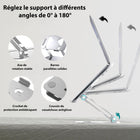 ShoppingAll - Support Élévateur Pour Ordinateurs Portables Et Tablettes Jusqu’à 17,3 Pouces – SA-LS7-SILVER (Paquet De 5)-Stabilité Supérieure – Base robuste en acier au carbone avec structure à double tige pour un soutien fiable.