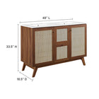 Modway - Soma 48" Meuble de salle de bain à double lavabo - Blanc noyer-Étagères ajustables