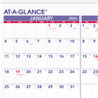 AT-A-GLANCE - Calendrier mural annuel 2026 - 36 po H x 24 po l - anglais-12 mois : janvier - decembre sur une page trimestrielle